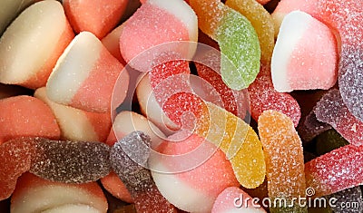 Diferentes tipos de doces que dÃ£o uma bela cor Ã  imagem. Stock Photo